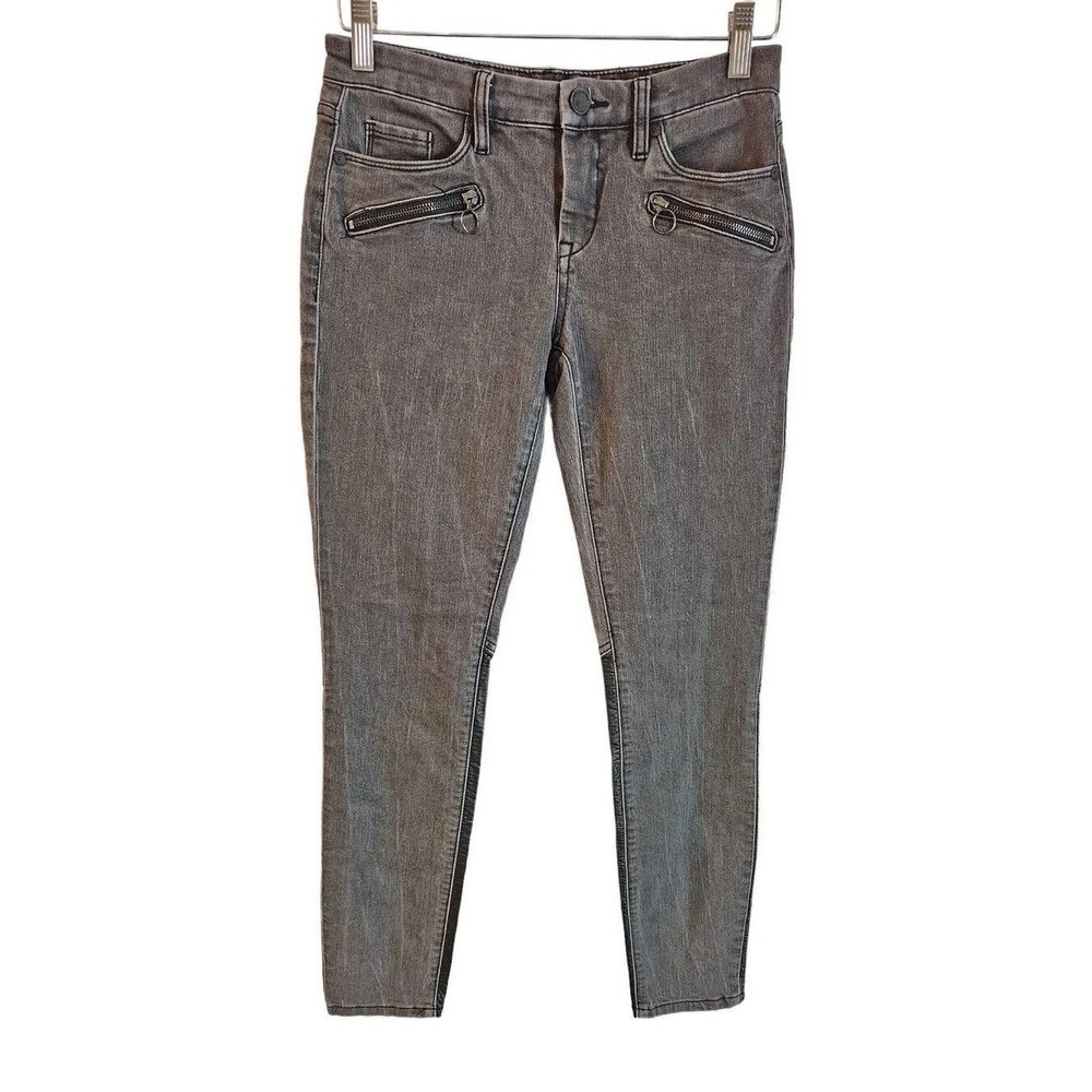 Blanknyc Women's Gray Faux Leather Bottom Skinny Classique Jeans Size‎ 26